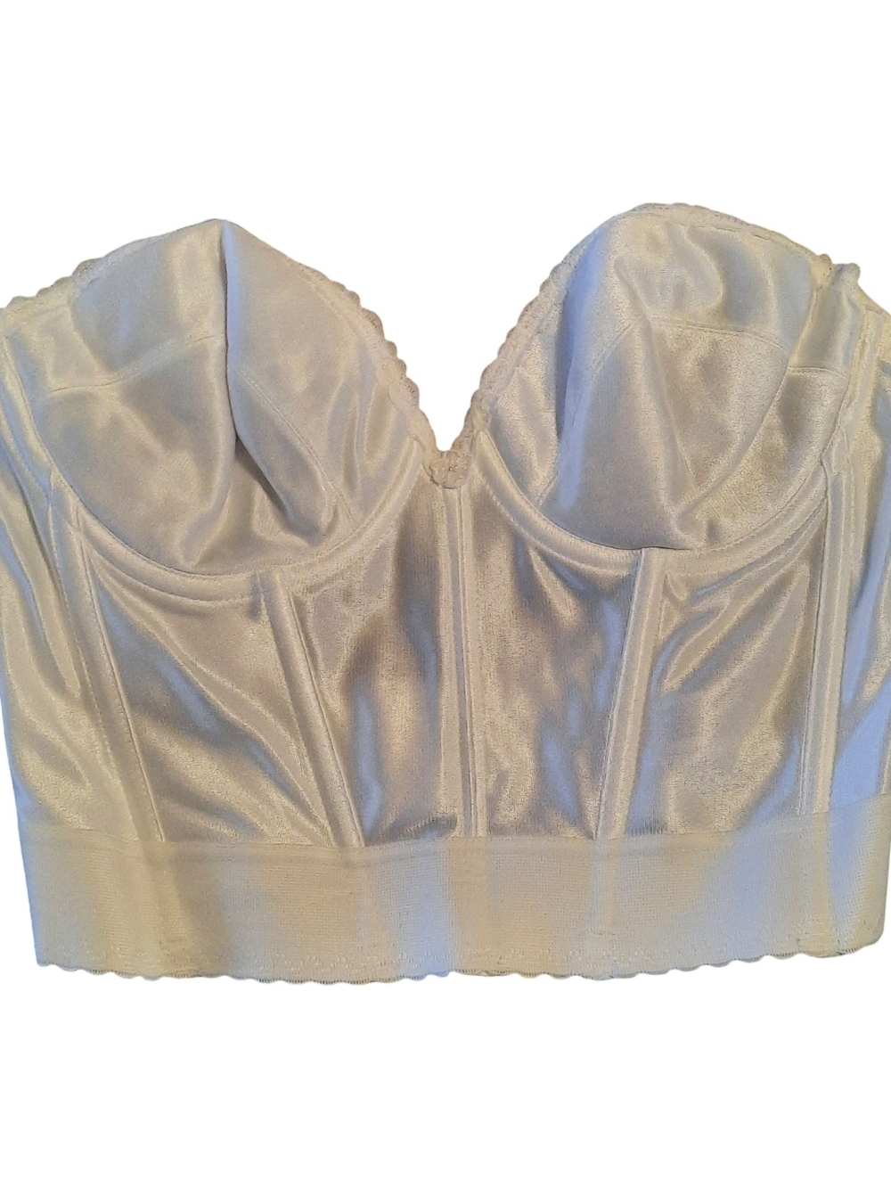 Adonna Ivory Satin Strapless Longline Bustier